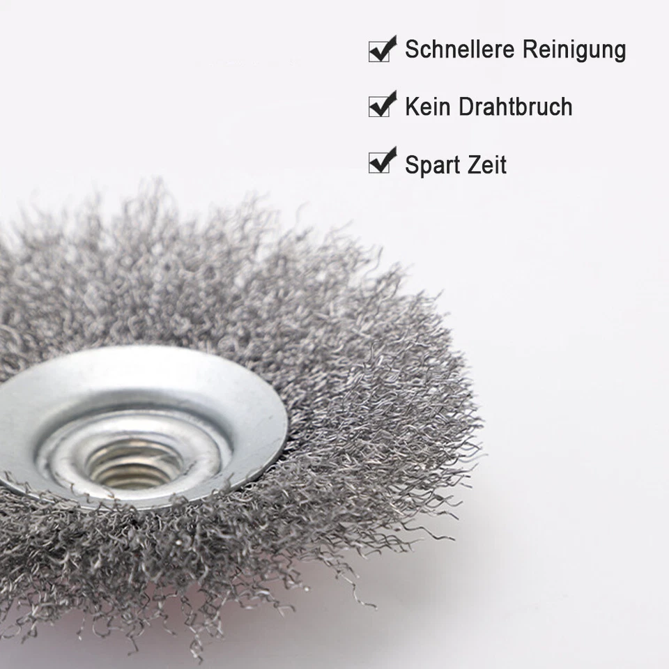 3X DRAHTBÜRSTE GEWELLT M14 Ø115 MM METALL KEGELBÜRSTE FÜR FLEX &WINKELSCHLEIFER - Bild 3 von 4