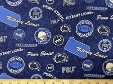 PENN STATE UNIVERSITY NITTANY LIONS, Hm St, 1/4 Yd 9 x 43 100 Cotton Fabric