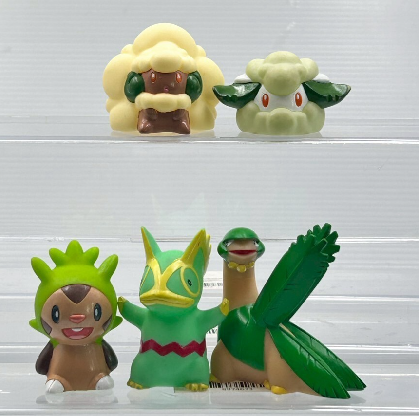 BANDAI Pokemon Whimsicott Cottonee Kecleon Finger Puppet Figure