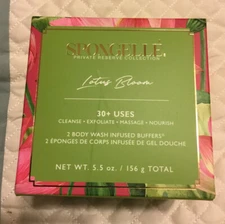 Spongelle LOTUS BLOOM DUO (Set Of 2) Private Reserve Infused Buffer Sponge New