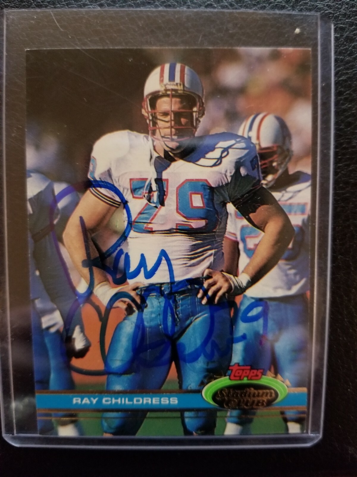 Autographed Ray Childress Houston Oilers Football Card 1991 Stadium Club NFL eBay