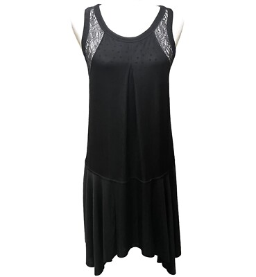 Free People Women's Make It Count Swing Dress Black Lace Asymmetrical Size  S/P | eBay