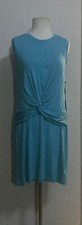 NWT WOMAN'S "10" CALVIN KLEIN SLEEVELESS TWIST FRONT BLUE SHEATH DRESS  $99