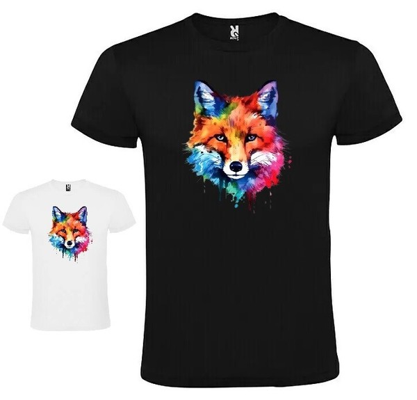 Camiseta con zorro colorida