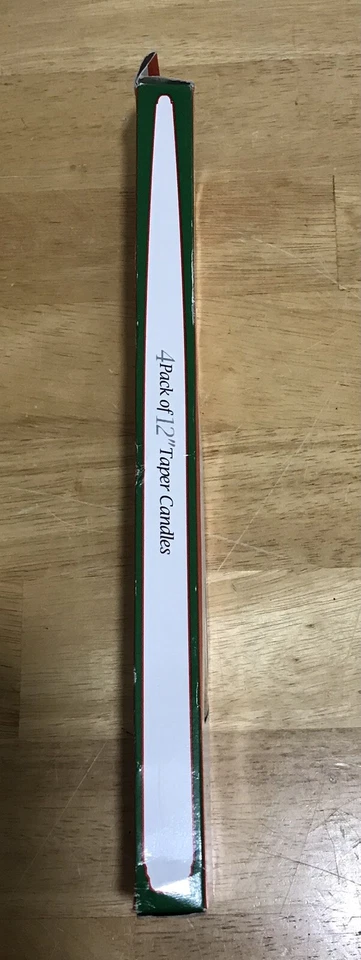 "Caja de 4 velas vintage nuevas en caja cónicas verdes de 12"" envueltas en Navidad" Foto 4 de 4