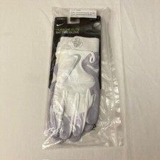  NWT NIKE HUARACHE ELITE White/Chrome Batting Gloves Adult XXL  TEAM ISSUED 