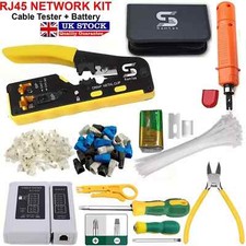RJ45 Crimp Tool Kit Pass Through – Ethernet Crimper for CAT5/CAT5e/CAT6 Cables