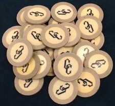 25 NEVADA CLUB CASINO CHIPS RENO NV CREST  SEAL 1940's Chesterfield Club