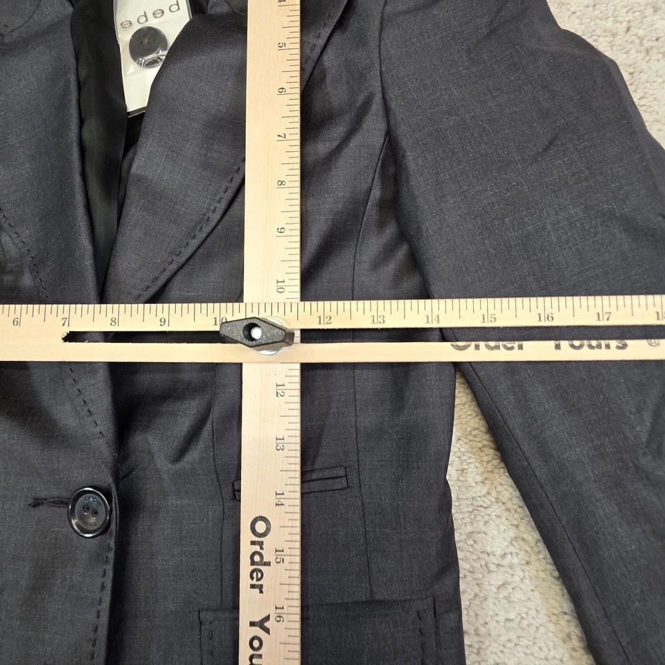 Chaqueta Blazer Recortada Bebe Princess Para Mujer Negra Mezcla Lana Talla 6 NUEVA Foto 3 de 4