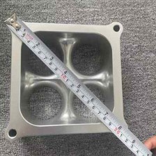 Aluminum 2 Carby Spacer Carb Super Sucker 4 Port For 4500 Carburetor Silver