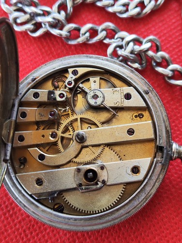 Rare !!!!! Silver LE ROY Paris Ottoman Mens Pocket Watch 48.5mm Super Dial _513 - Picture 11 of 13