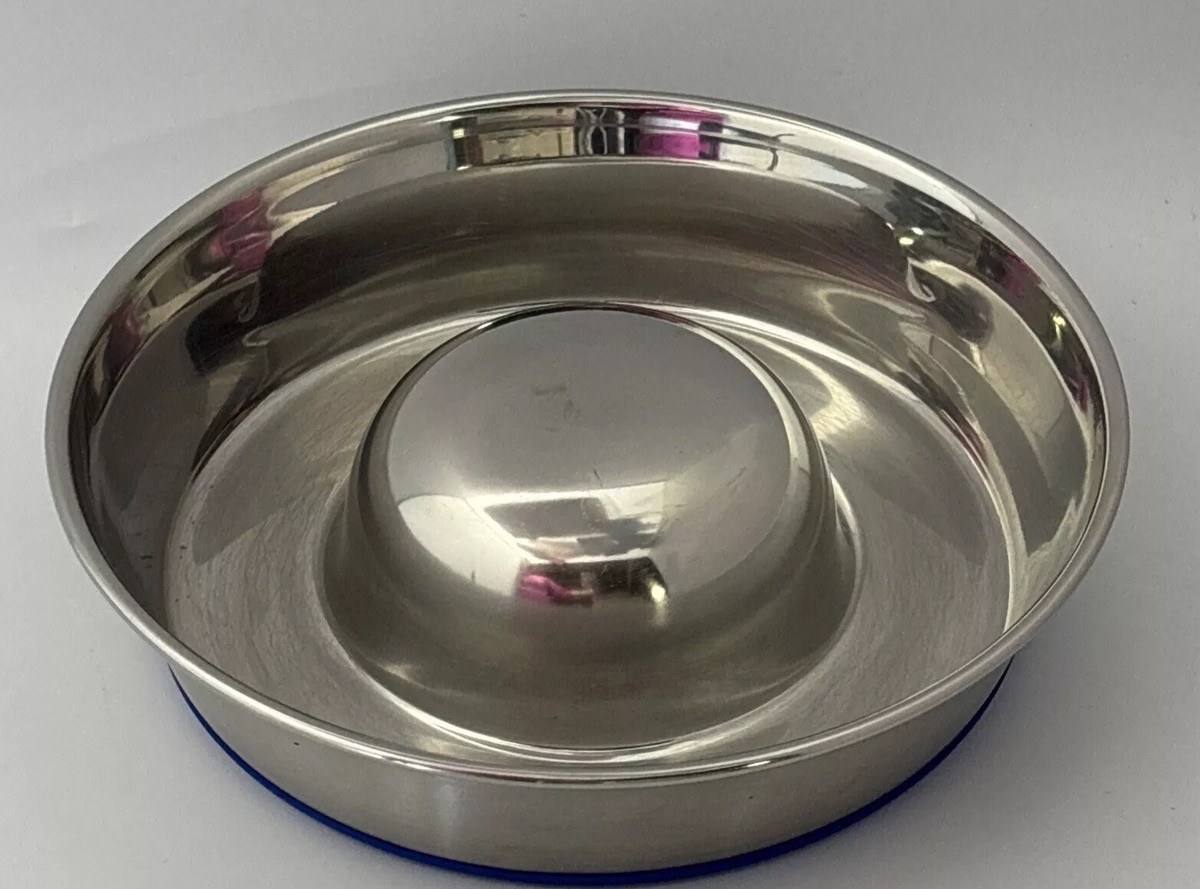 Medium DuraPet Slow Feed Premium Stainless Steel Dog Bowl Used