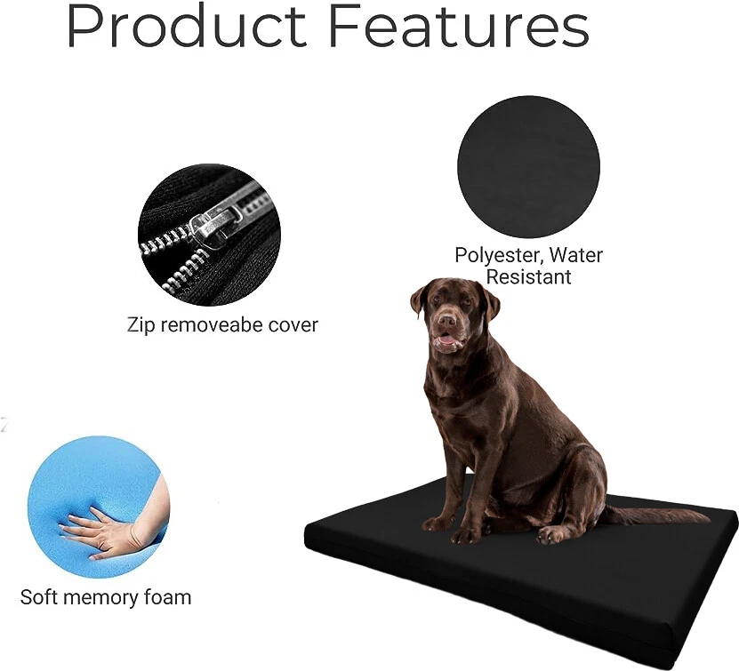 Dog Bed Cushion Orthopedic Pet Bed and Mattress Indoor Outdoor with Zipper Cover - Image 2 of 4