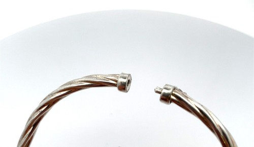 Milor Italy 925 Sterling Silver Twisted Hinged Bangle 7.5” Bracelet - 9.6 Grams - Picture 6 of 6