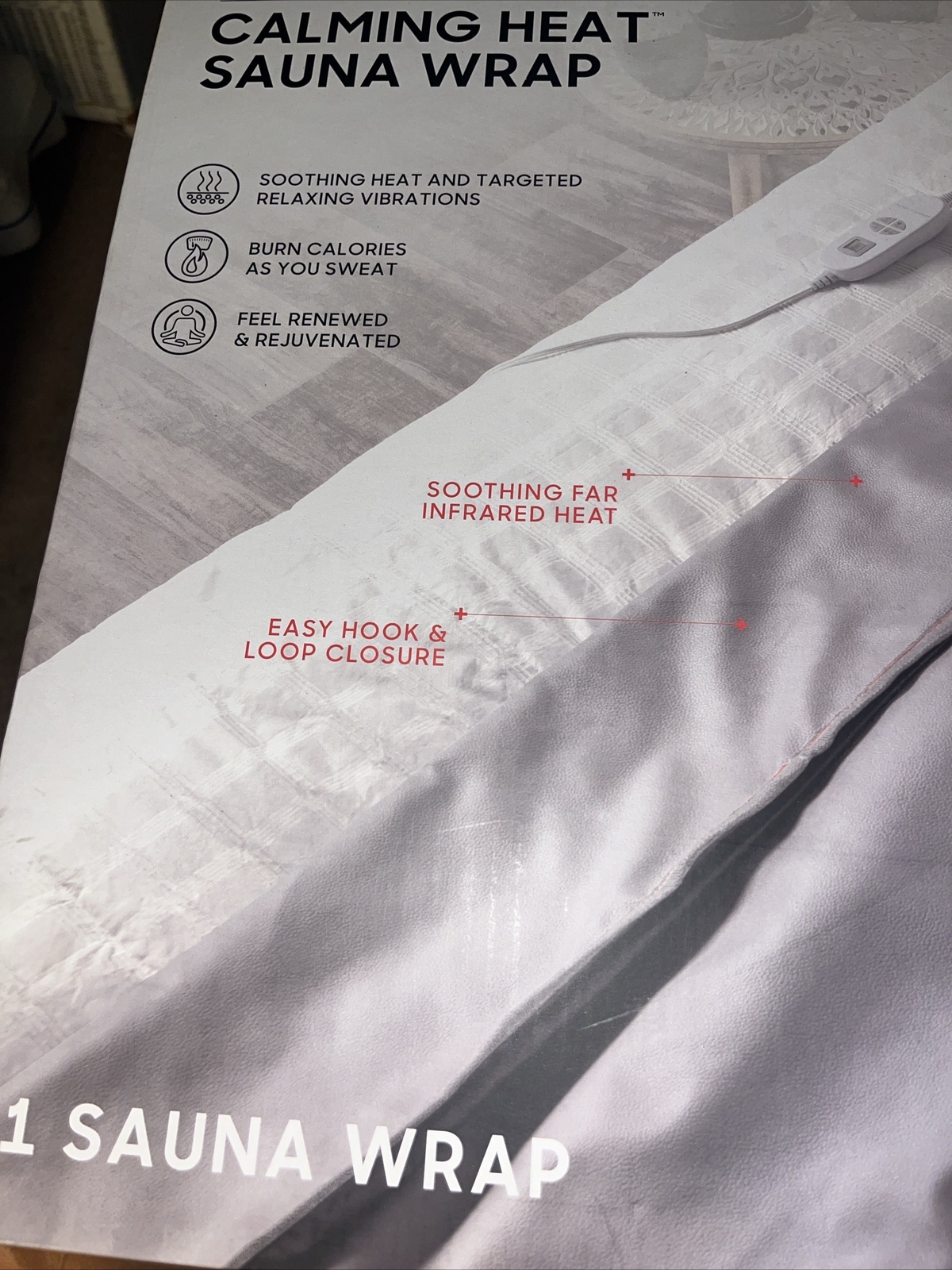 ️ Sharper Image Calming Heat Sauna Wrap, 8 Heat Levels, 3 Massaging