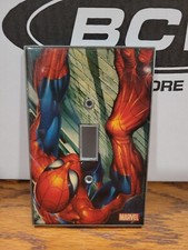 Marvel Spiderman Single Toggle Light Switch Plate Metal Cover Used