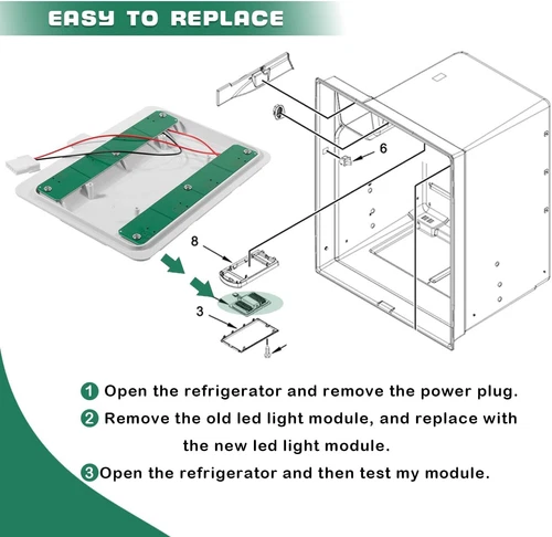 Replacement LED Module Light Part for Whirlpool Refrigerator WRX735SDHZ02 - Picture 5 of 8