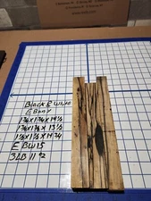 3 Pk, Black and White Ebony  Wood turning  blanks  1 3/4"x 1-3/4"x 14 1/2" EBW15