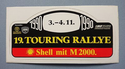 Motorsport Stickers 19th Touring Rallye 1990 Dresden Shell with M 2000 13x6.4 cm