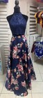 Size 5 Navy Floral 2 Pc Prom Homecoming Pageant Formal Gown Dress NWT — photo 1