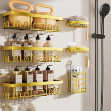 Adhesive Shower Caddy 6-Pack,Gifts for Women Mom,Heavy Weight Bearing,Large Wall