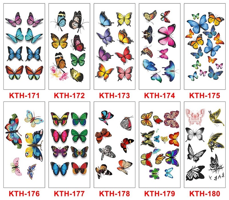 100 Sheets  Woman Butterfly Waterproof Body Temporary Tattoos Stickers US Seller