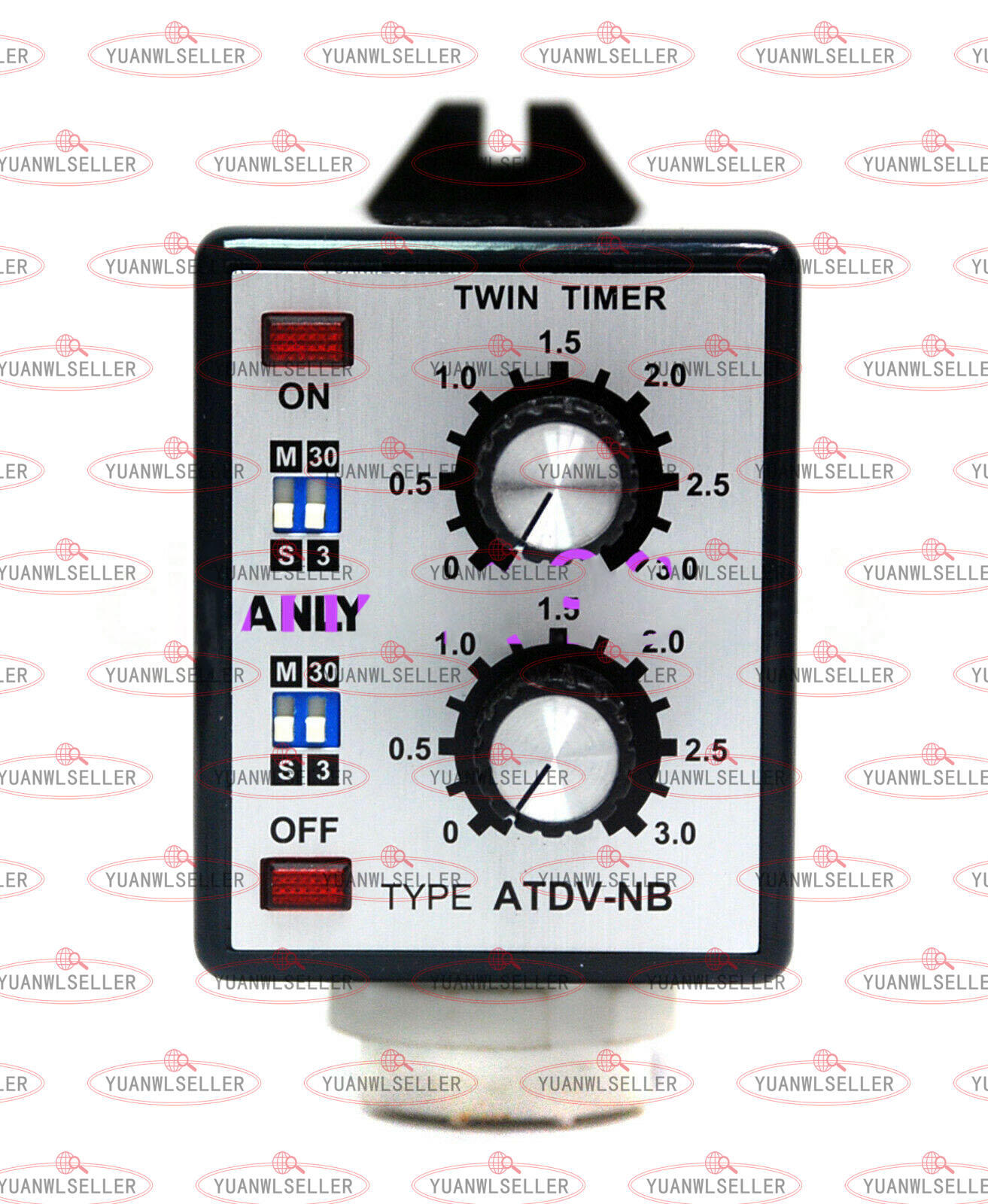 New ANLY ATDV-NB Twin Timer Relay 3S-30M AC110V/220V Industrial 1PCS  