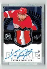 2013-14 THE CUP XAVIER OUELLET ROOKIE AUTO PATCH 2 COLORS 063/249 DETROIT RED
