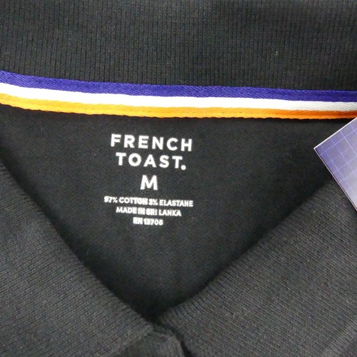 French Toast Shirt Juniors Medium Black Polo Pique Short Sleeve School Uniform - Picture 3 of 12