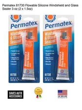 PERMATEX 81730 Flowable Silicone Windshield & Glass Sealer 1.5oz Tube -Pack Of 2