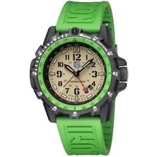 Luminox Men's Watch Commando Raider Compass Beige Dial Green Rubber Strap 3337