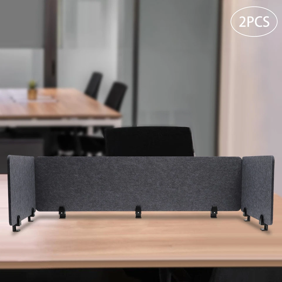 2 Stück Büro Schreibtisch montiert Clamp-On Akustik Trennwand 15 mm Schreibtisch Sichtschutz - Bild 3 von 4