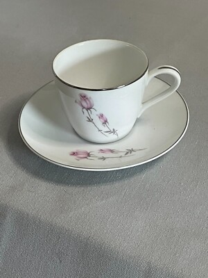 Noritake Pasadena Rose Duet Japan 3306 China Coffee Tea Cup Saucer Plate