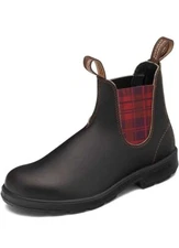 Blundstone Women's Original 500 Chelsea Boots Stout Brown Burgundy Plaid 7.5 US
