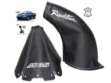 Schaltsack Handbremsmanchette Fur Mazda MX5 MK2 1998-2005 Leder "MX-5" Weiss