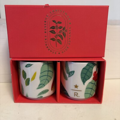Set Christmas Starbucks Reserve 2018 Demi ceramic coffee espresso mugs Cups