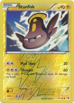 Pokemon - Stunfisk - 42/101 - Common - Reverse Holo - BW - Noble Victories - NM