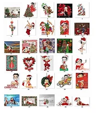 30 Personalized Address Labels Christmas Vintage lady (CB5)