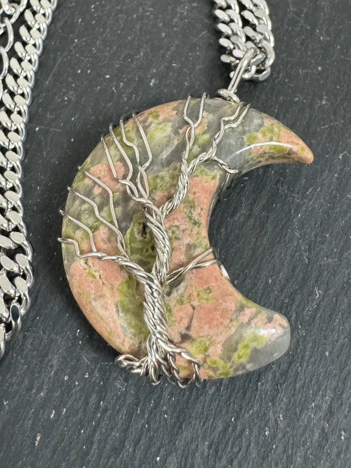 Unakit Anhänger & Kette 60+5 cm "Mondbaum" - Bild 4 von 4