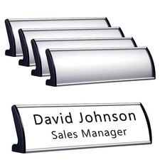 5Pcs Name Plate Holder for Desks 2.36'' x 8'' Curved Sign Holder Stand for Ta...