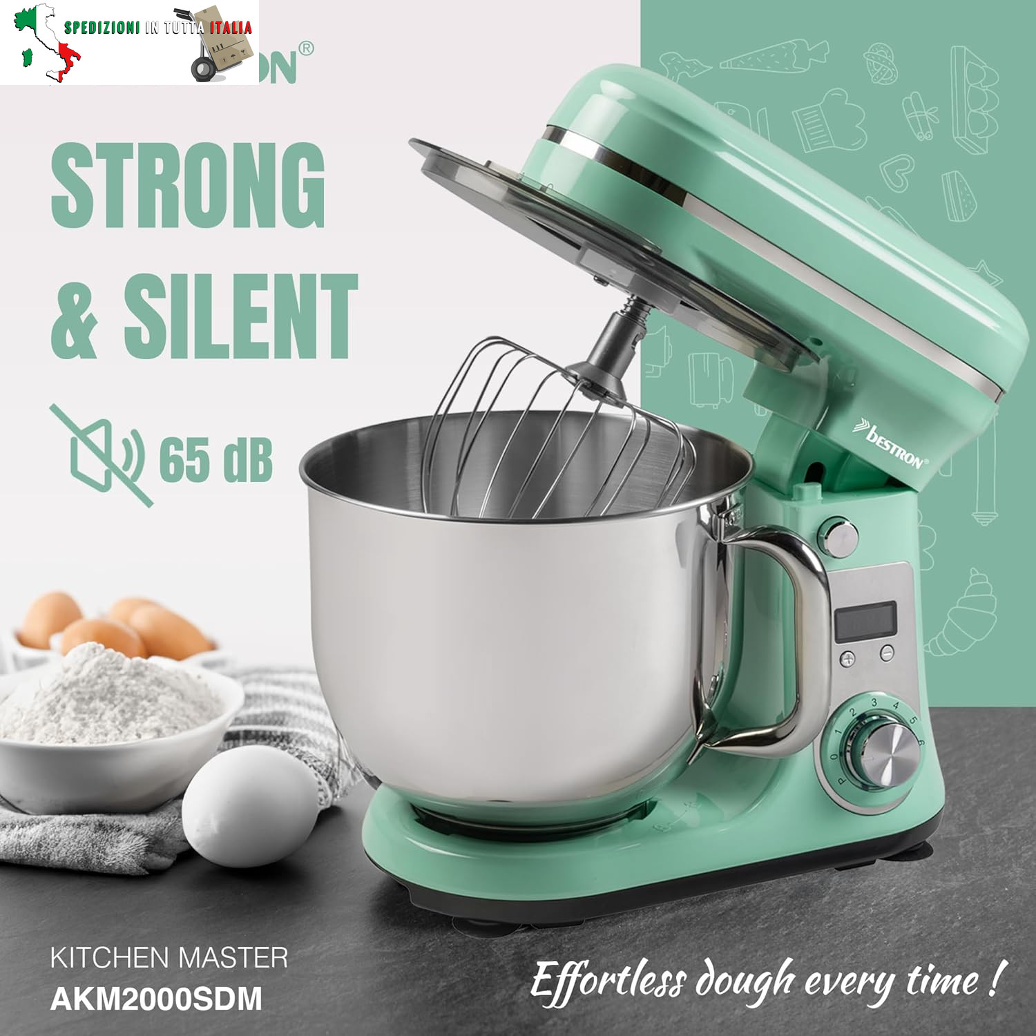 Robot da cucina Super Silent (65db) 4-1 robot da cucina con motore DC, ciotola d foto 2