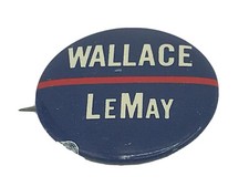 Vintage Wallace LeMay 1968 Presidential Campaign Button 1-3/8" Pin Pinback B4