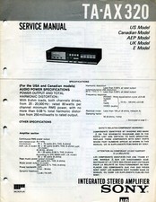 Sony Model TA-AX320 Integrated Stereo Amplifier Service Manual