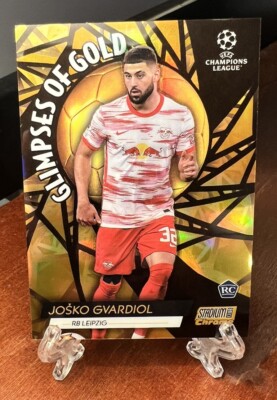 Josko Gvardiol #/50 RC Glimpses of Gold 2021-22 Topps UEFA Stadium Club Chrome