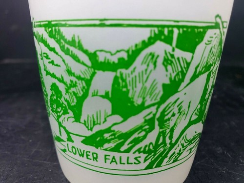 2 Vintage Yellowstone Park w/Bears Lower Falls Frosted Ice Tea Souvenir Glasses - Picture 3 of 10