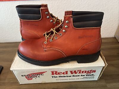 Men's Vintage Red Wings Steel Toe Boots - Size 13 ANSI Z41 Men's Vintage Red Wings Steel Toe Boots - Size 13 ANSI Z41