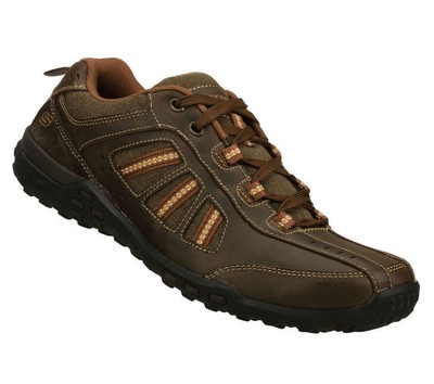 New Skechers Casual Leather Oxford Sneakers Casual Leather Shoes Men's Sz  7,