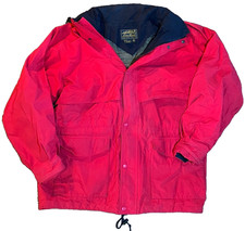 Vintage Eddie Bauer Men's Jacket 90's Gore-Tex Waterproof Red Hooded Rain Coat