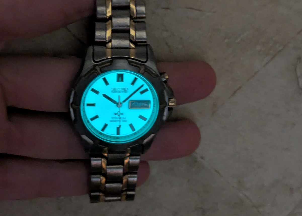 Seiko Kinetic Titanium Sports 100 5M43 Day Date | New Capacitor