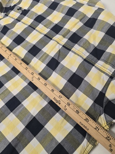 Under Armour Mens Shirt Yellow & Black Plaid Double Pocket Casual Button Large - Bild 6 von 7